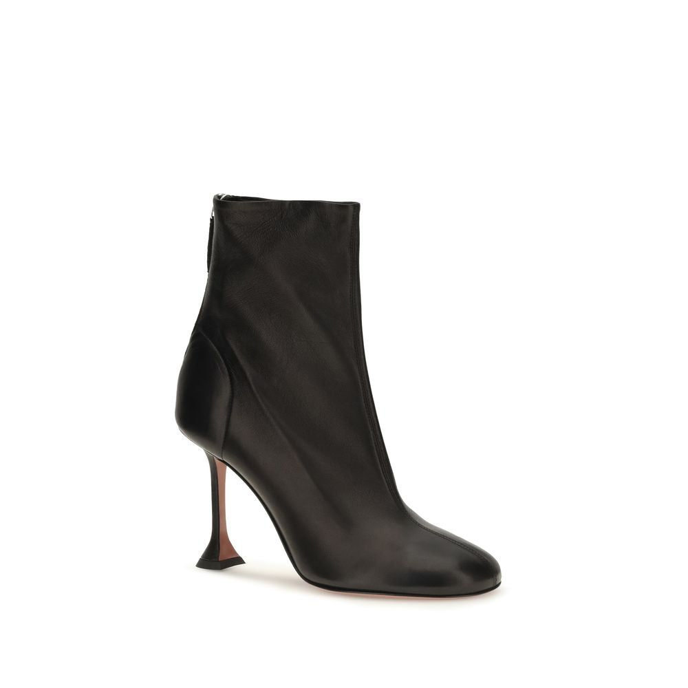 Amina Muaddi Black Lamb Ovis Aries Ankle Boots - Exquisite Luxury