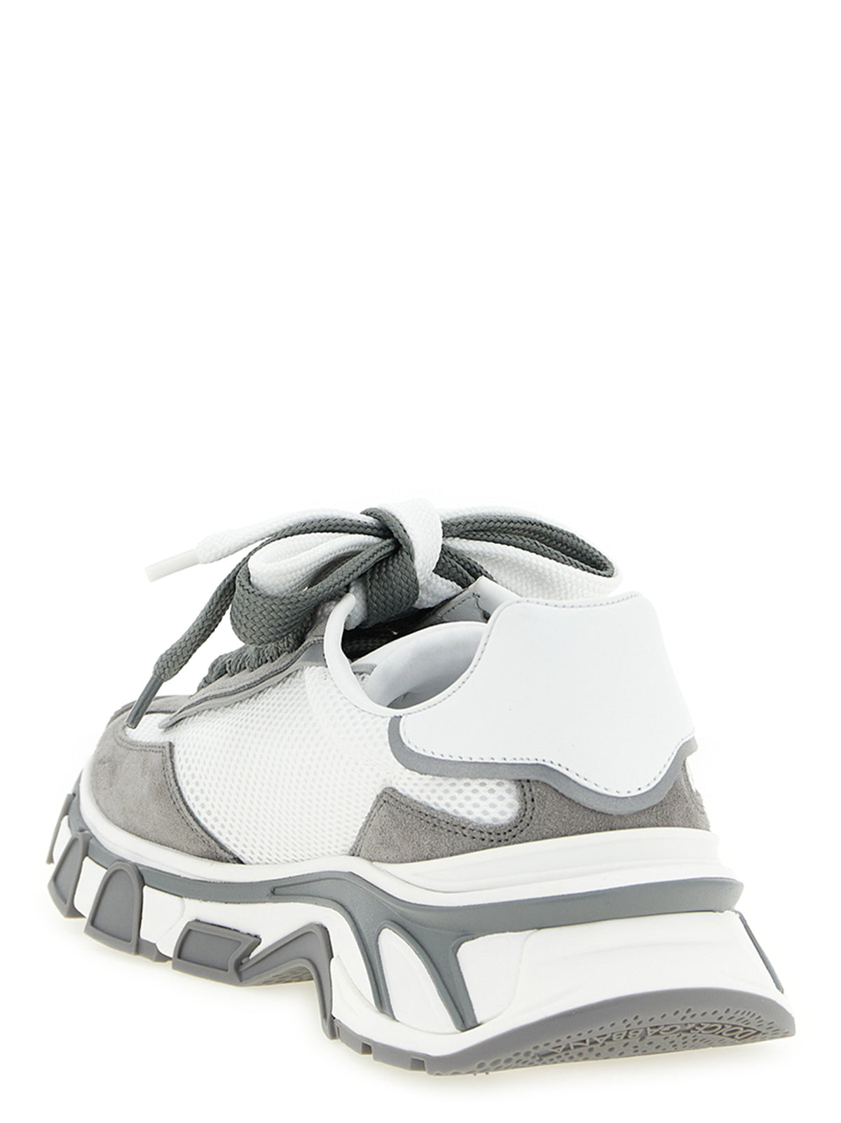Dolce & Gabbana Gray Leather Athletic Sneakers for Elevated Style