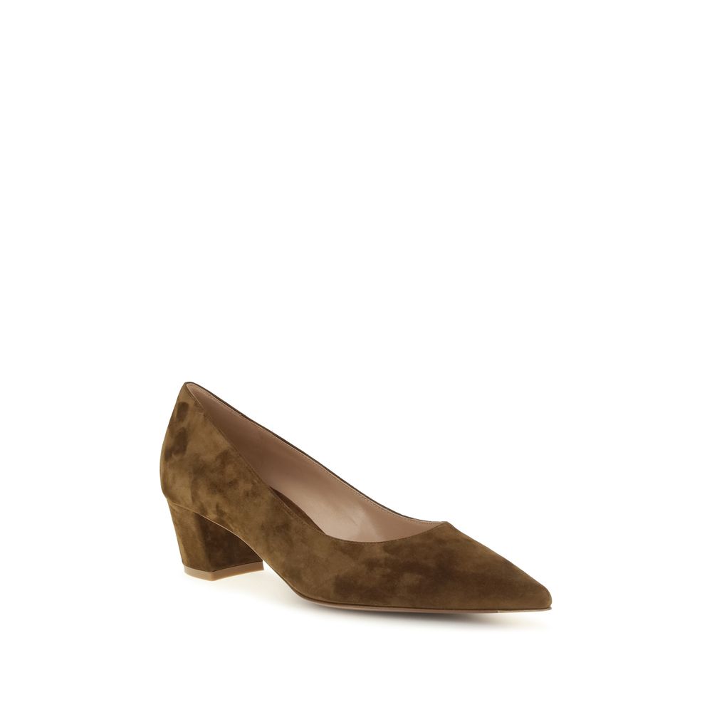 Gianvito Rossi Brown Suede Mid Heel Pumps for Timeless Elegance