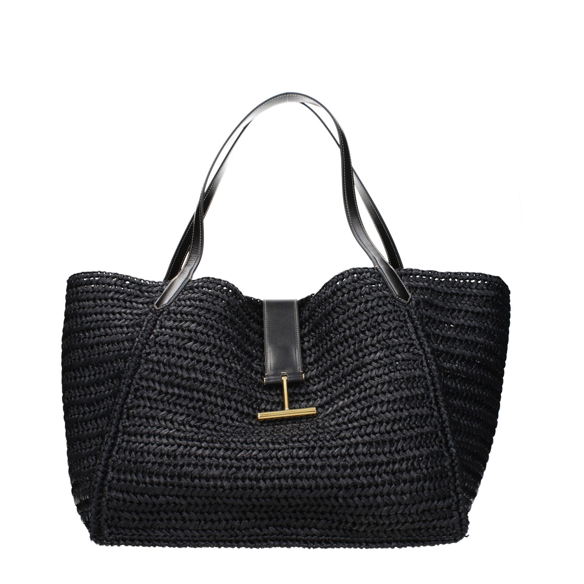 Tom Ford Black Raffia Shoulder Bag - Exquisite Luxury Craftsmanship