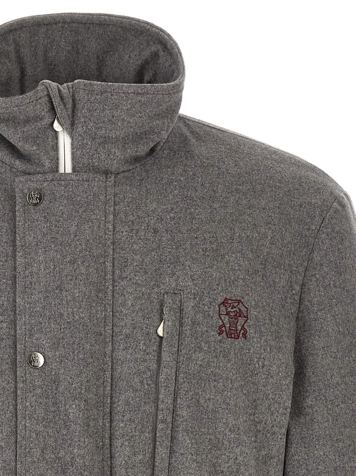 Brunello Cucinelli Gray Wool Full-Length Jacket - Timeless Luxury