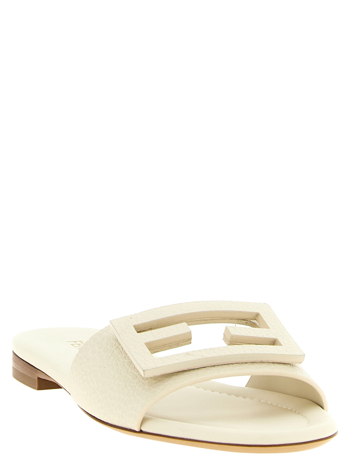 Fendi White Calfskin Slides - Exquisite Luxury Footwear