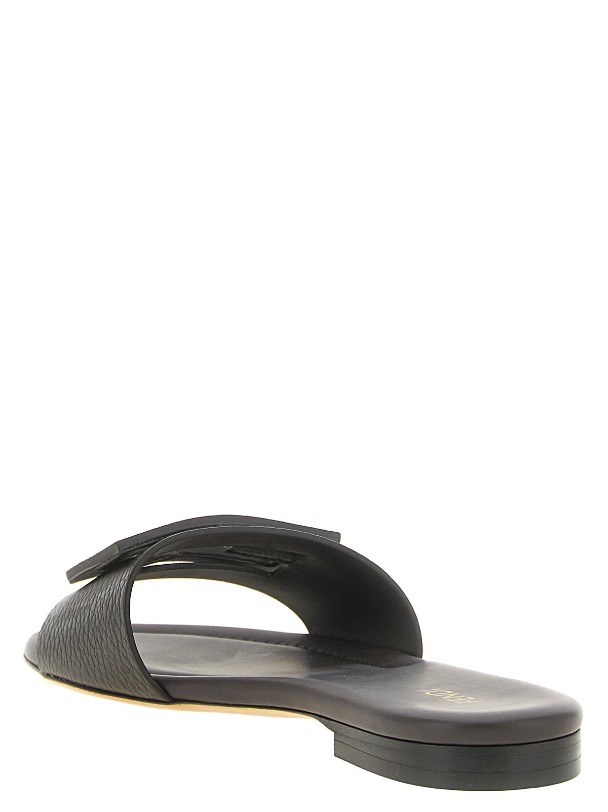 Fendi Brown Calfskin Slides - Effortless Luxury Redefined