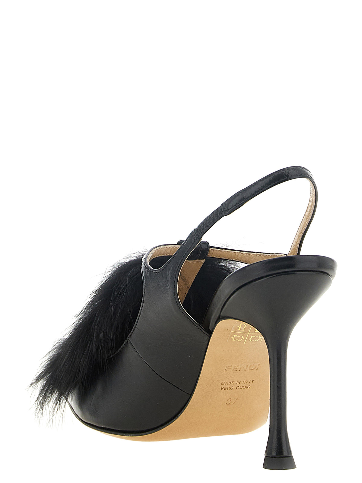 Fendi High Heel Pumps in Luxurious Black Calfskin Leather