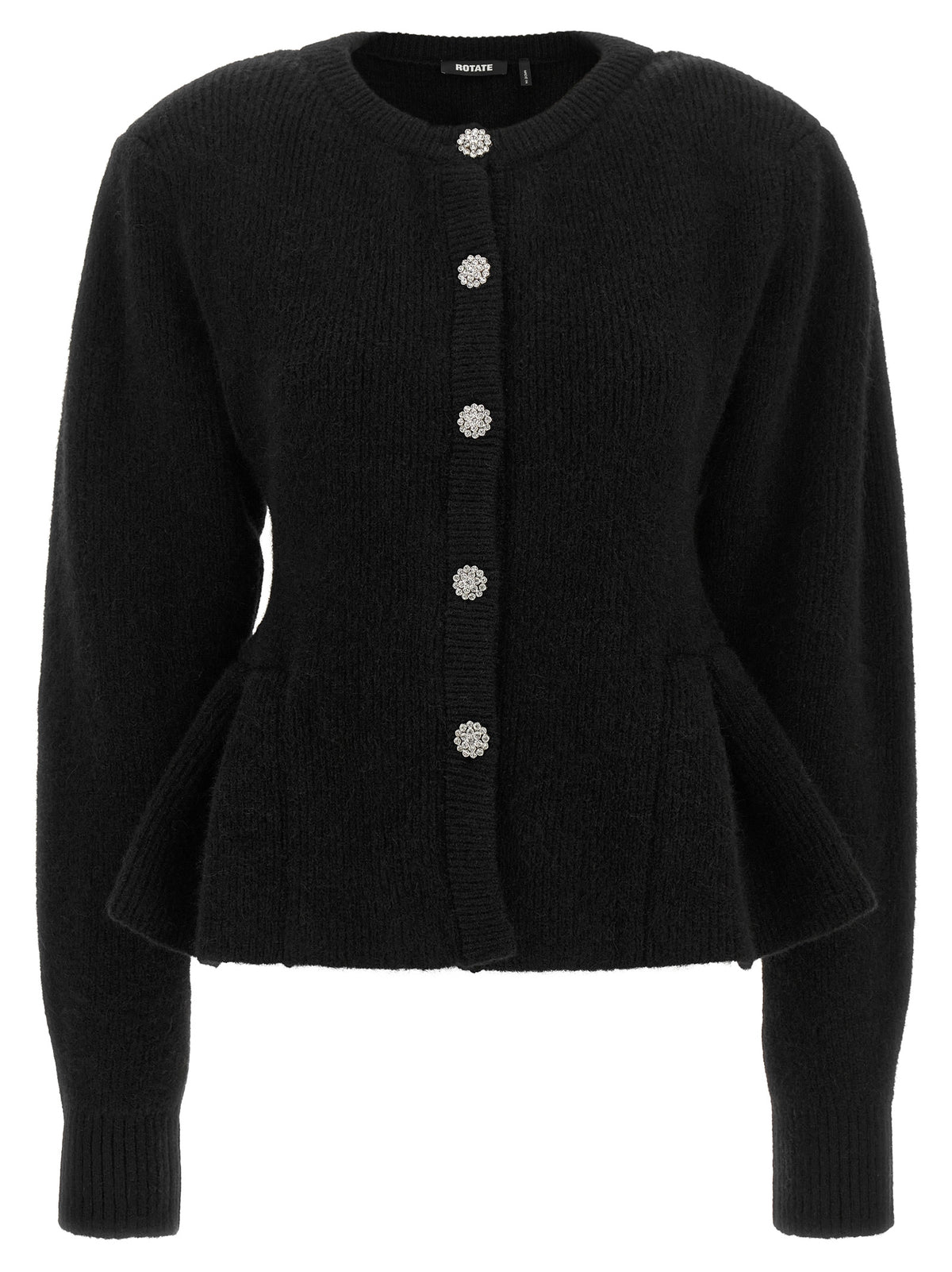 ROTATE BIRGER CHRISTENSEN Black Wool Cardigan - Timeless Luxury