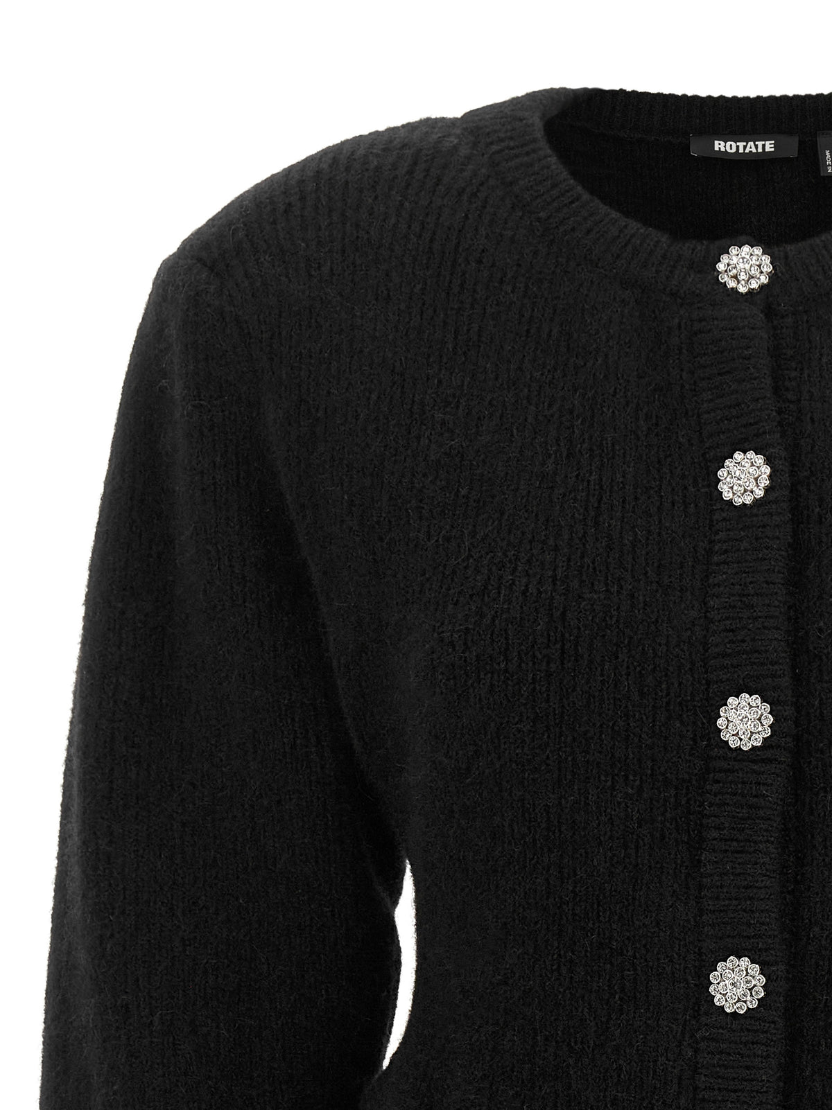 ROTATE BIRGER CHRISTENSEN Black Wool Cardigan - Timeless Luxury