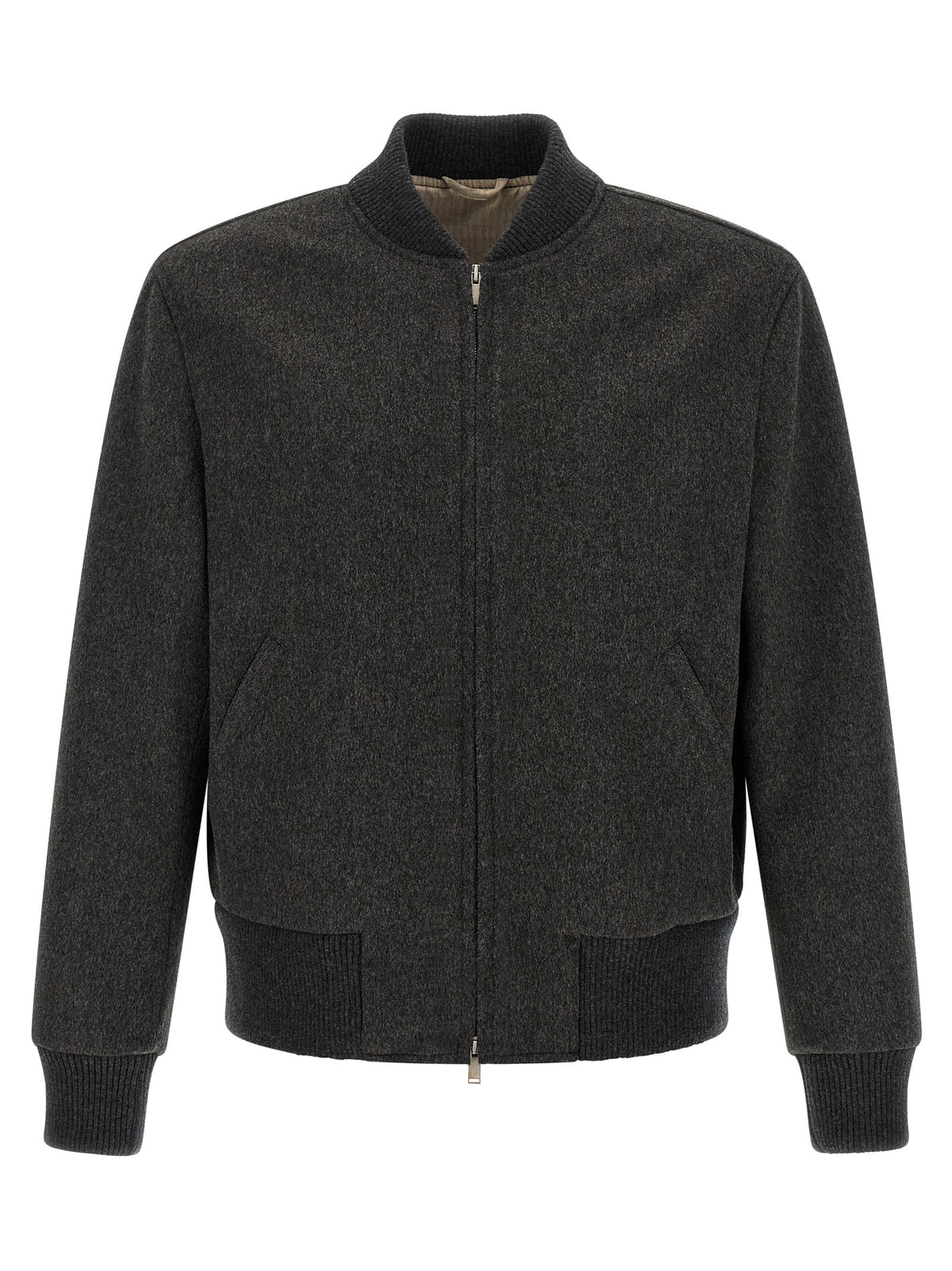 Lardini Gray Virgin Wool Bomber Jacket - Timeless Luxury Style