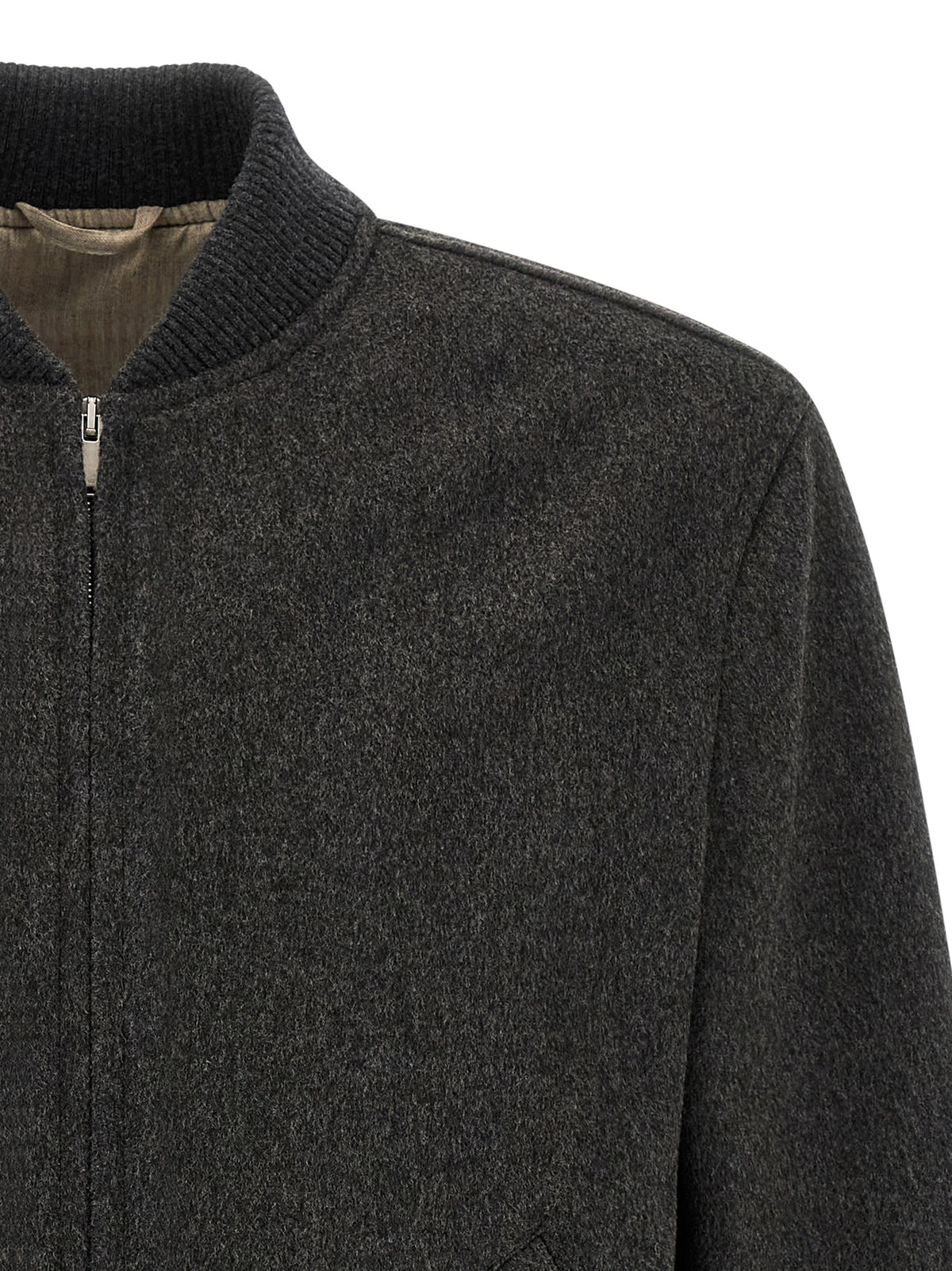 Lardini Gray Virgin Wool Bomber Jacket - Timeless Luxury Style