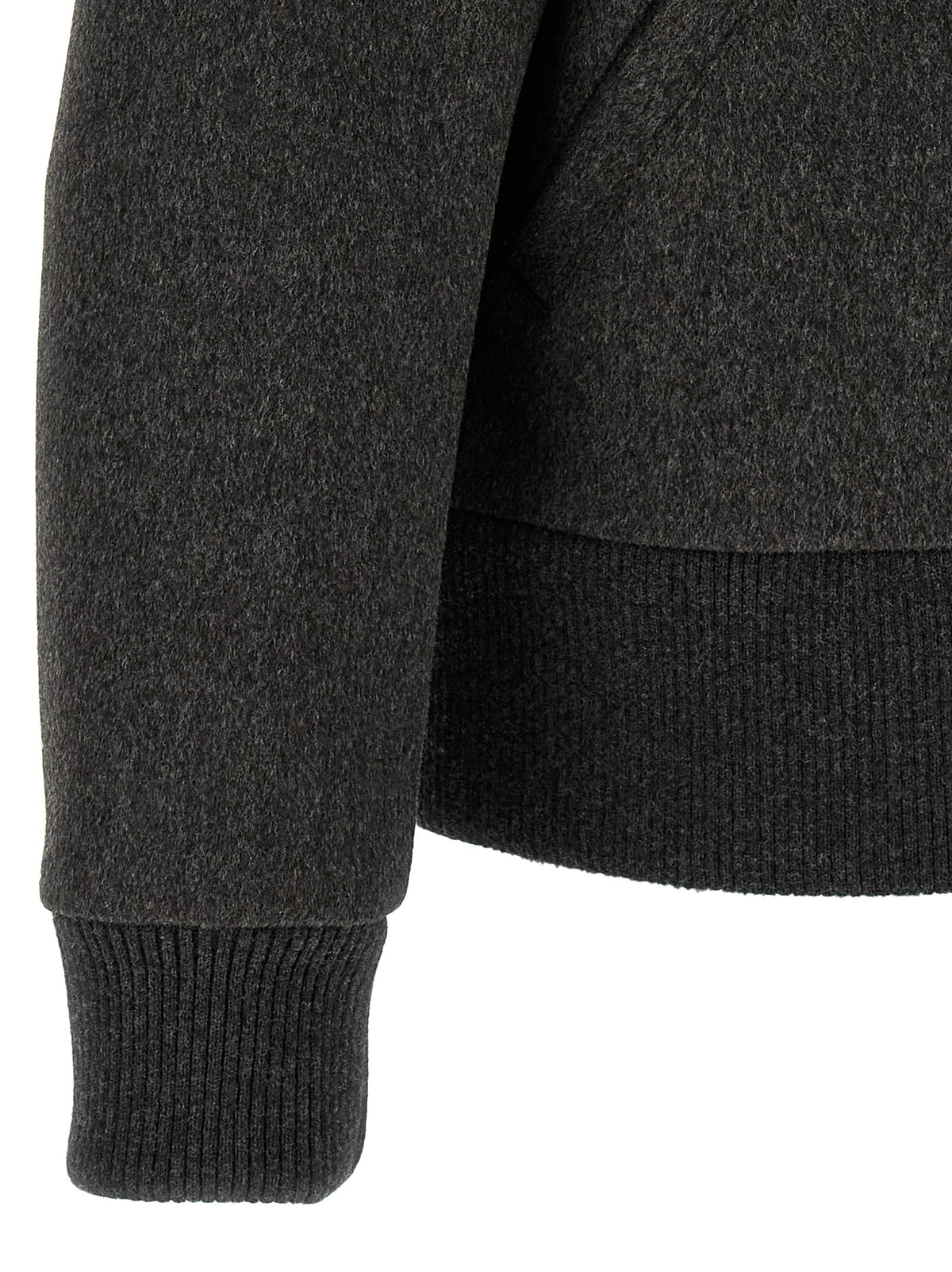 Lardini Gray Virgin Wool Bomber Jacket - Timeless Luxury Style