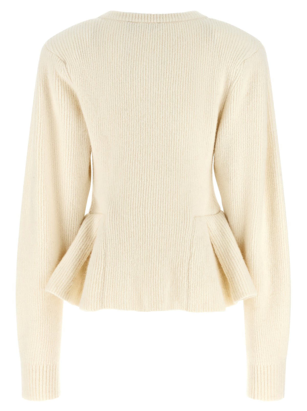 ROTATE BIRGER CHRISTENSEN White Wool Cardigan - Luxe Elegance