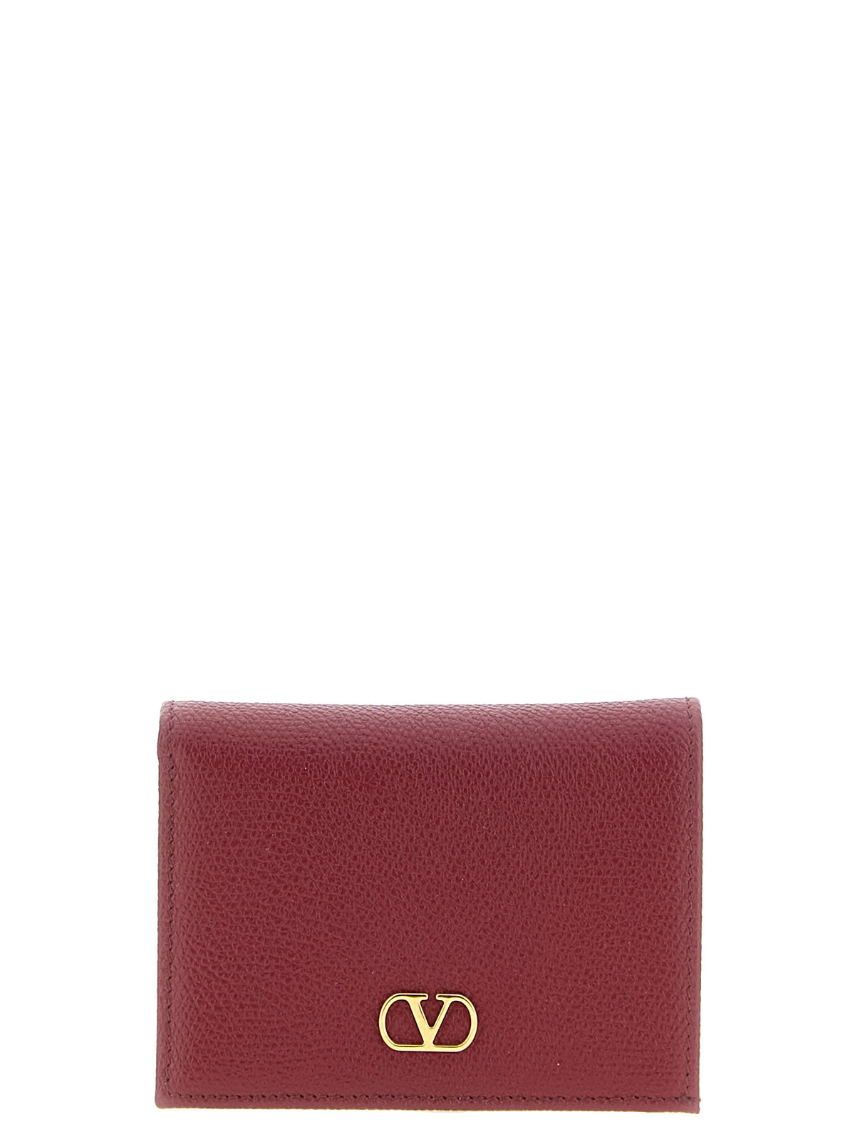 Valentino Garavani Bordeaux Calfskin Cardholder - Timeless Elegance