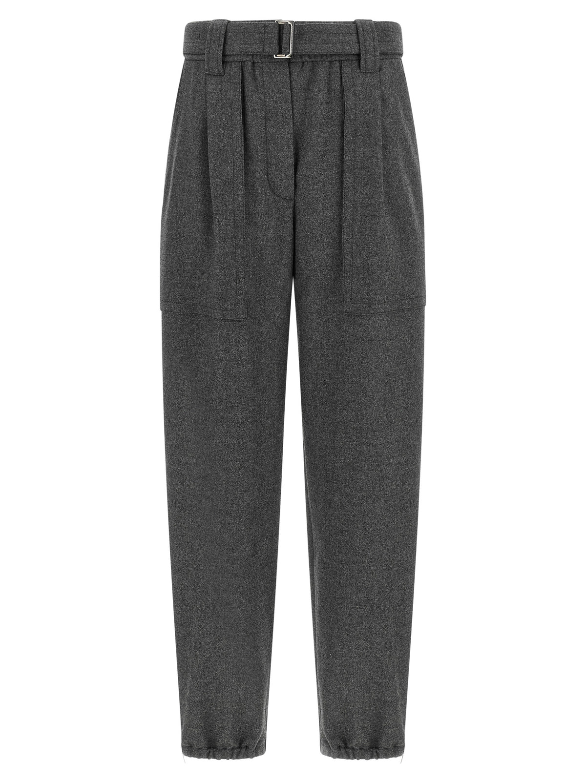 Brunello Cucinelli Gray Virgin Wool Cargo Pants - Timeless Elegance