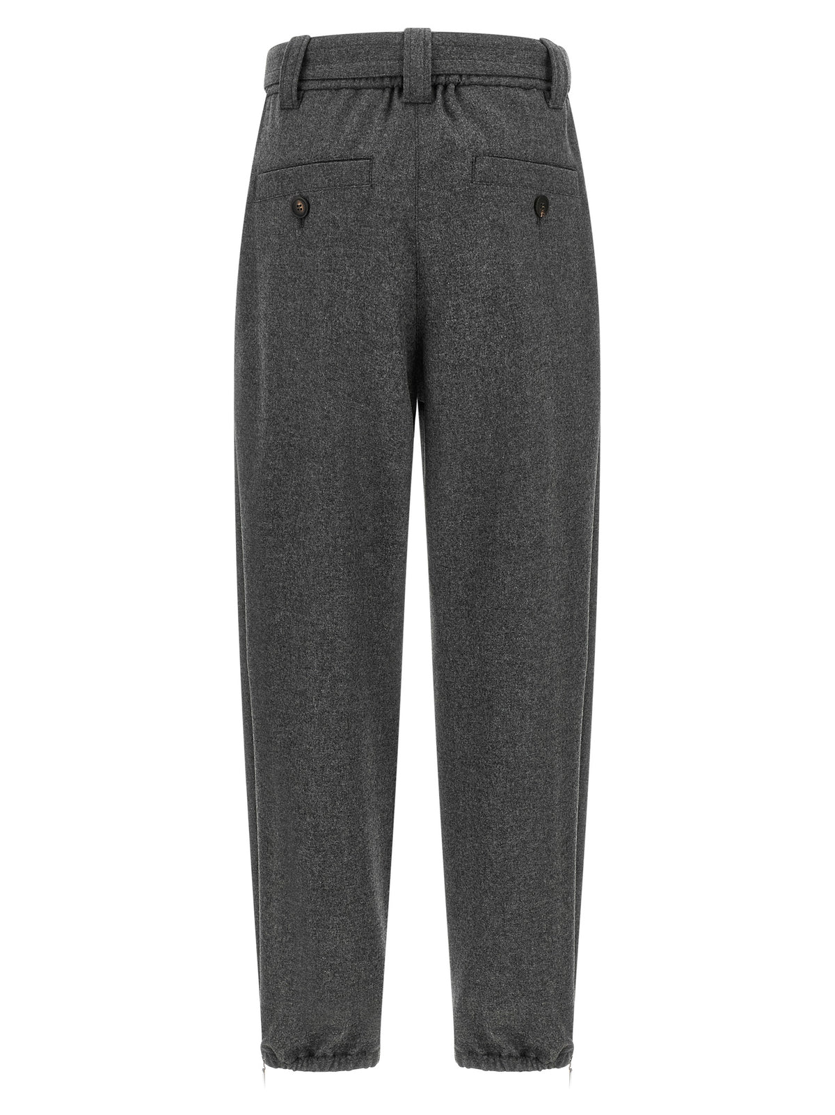 Brunello Cucinelli Gray Virgin Wool Cargo Pants - Timeless Elegance