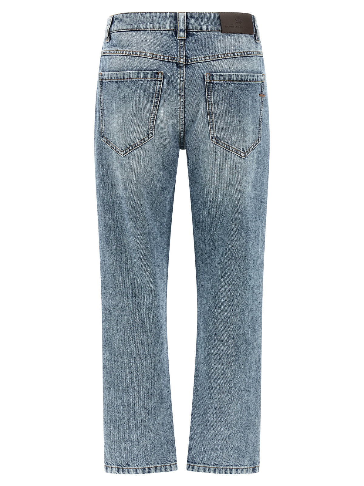 Experience the allure of Brunello Cucinelli's Blue Cotton Straight-Leg Jeans, where exquisite Italian craftsmanship meets effortless elegance for the discerning fashionista.