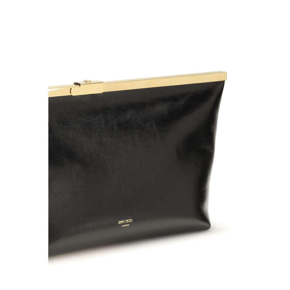 Jimmy Choo Black Calf Leather Bos Taurus Clutch Bag