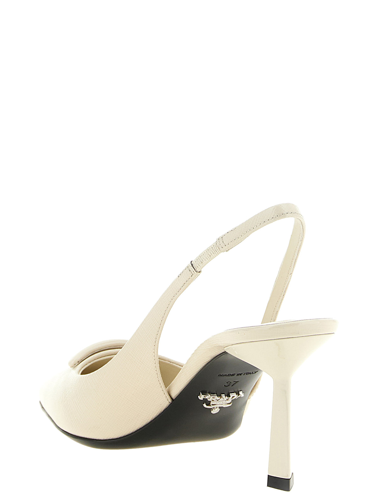 Prada White Calfskin High Heel Pumps