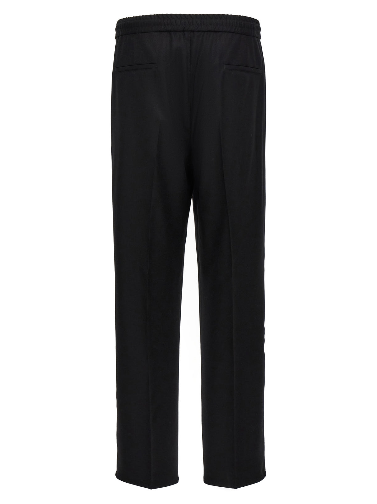 Elevate your wardrobe with Brunello Cucinelli's Black Wool Casual Pants, a masterpiece of Italian craftsmanship, blending luxury with effortless sophistication for the discerning individual.
