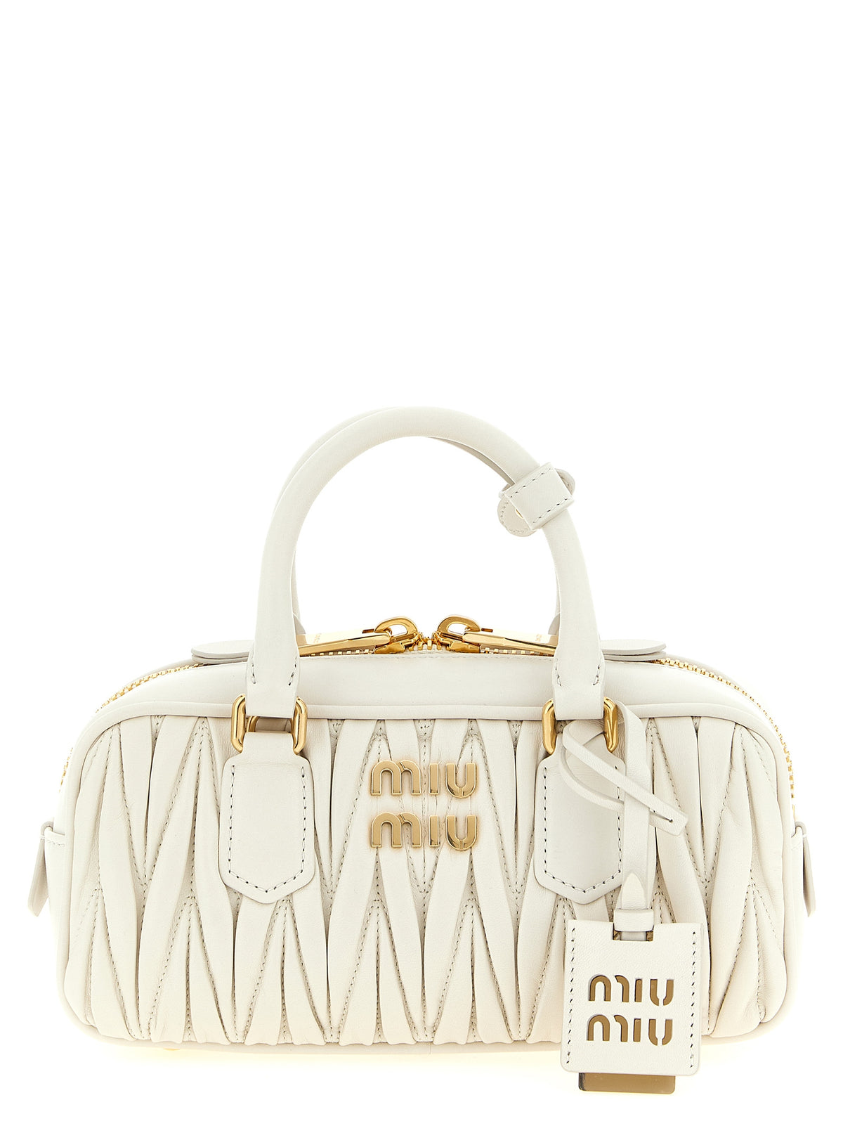Discover the Miu Miu Arcadie White Leather Handbag, a symbol of timeless elegance crafted from luxurious leather, perfect for those who embrace refined sophistication.