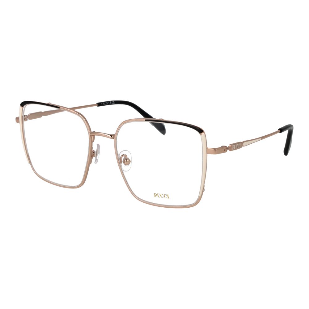 Discover the Emilio Pucci Rose Gold Metal Glasses, where exquisite craftsmanship meets timeless elegance, perfect for those who embody sophistication and allure.