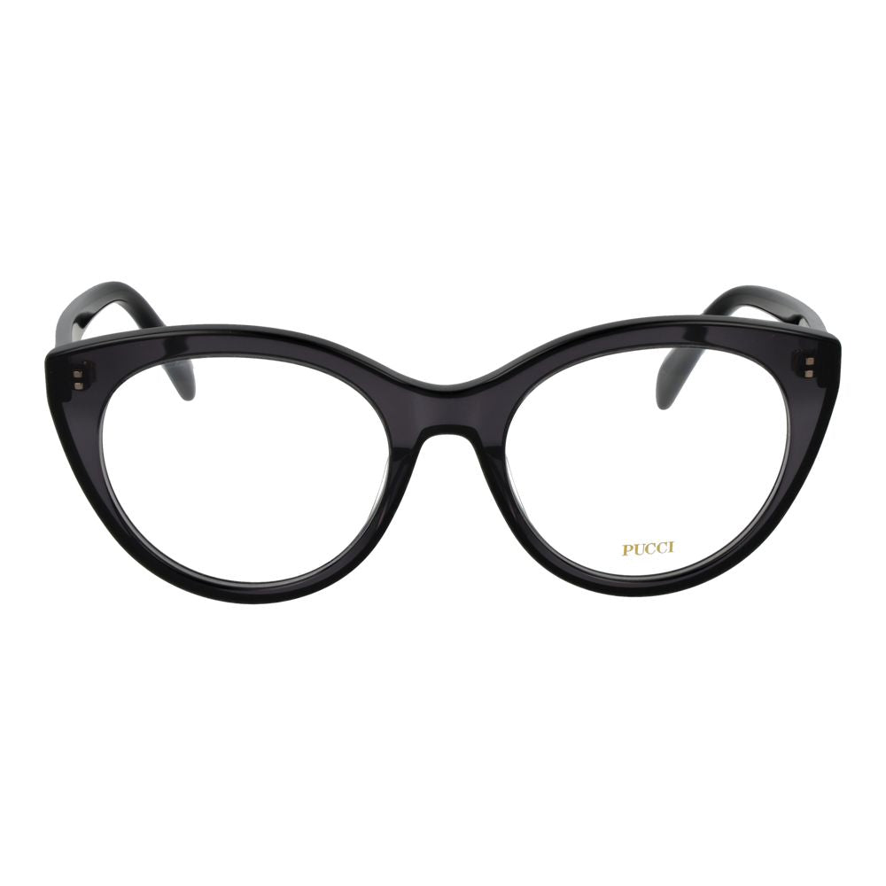 Embrace the allure of Emilio Pucci's Black Plastic Glasses, where exquisite craftsmanship meets timeless elegance, perfect for the discerning individual seeking sophistication.