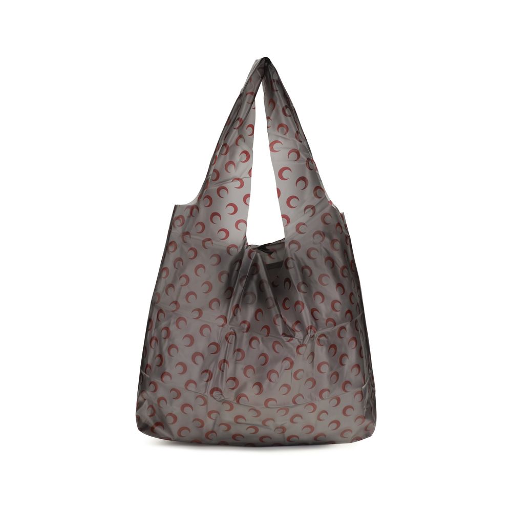Discover the Marine Serre Black Polyurethane Shoulder Bag, a symbol of elegance and innovation, crafted for those who embrace luxury and individuality.