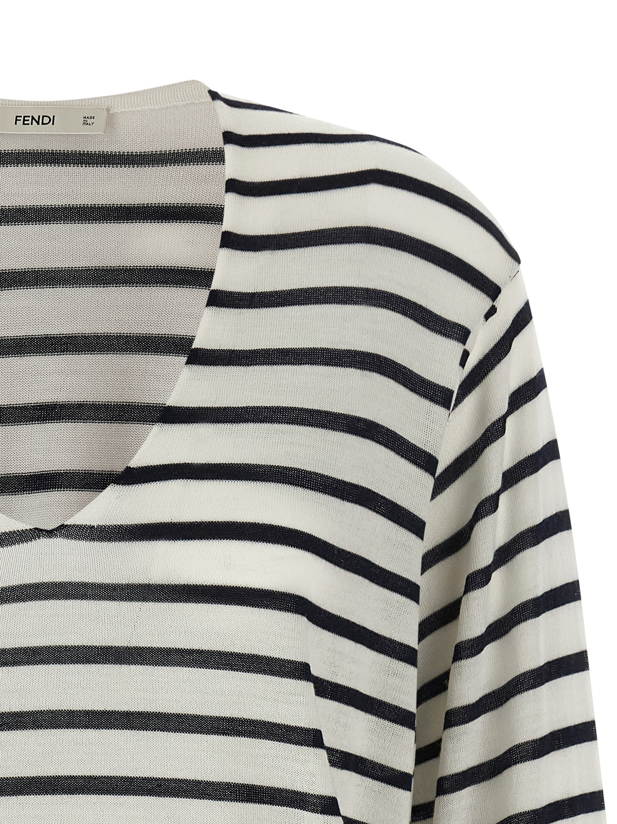 Elevate your style with the Fendi Bicolor Virgin Wool Cardigan, a luxurious blend of comfort and sophistication, crafted in Italy for timeless elegance.