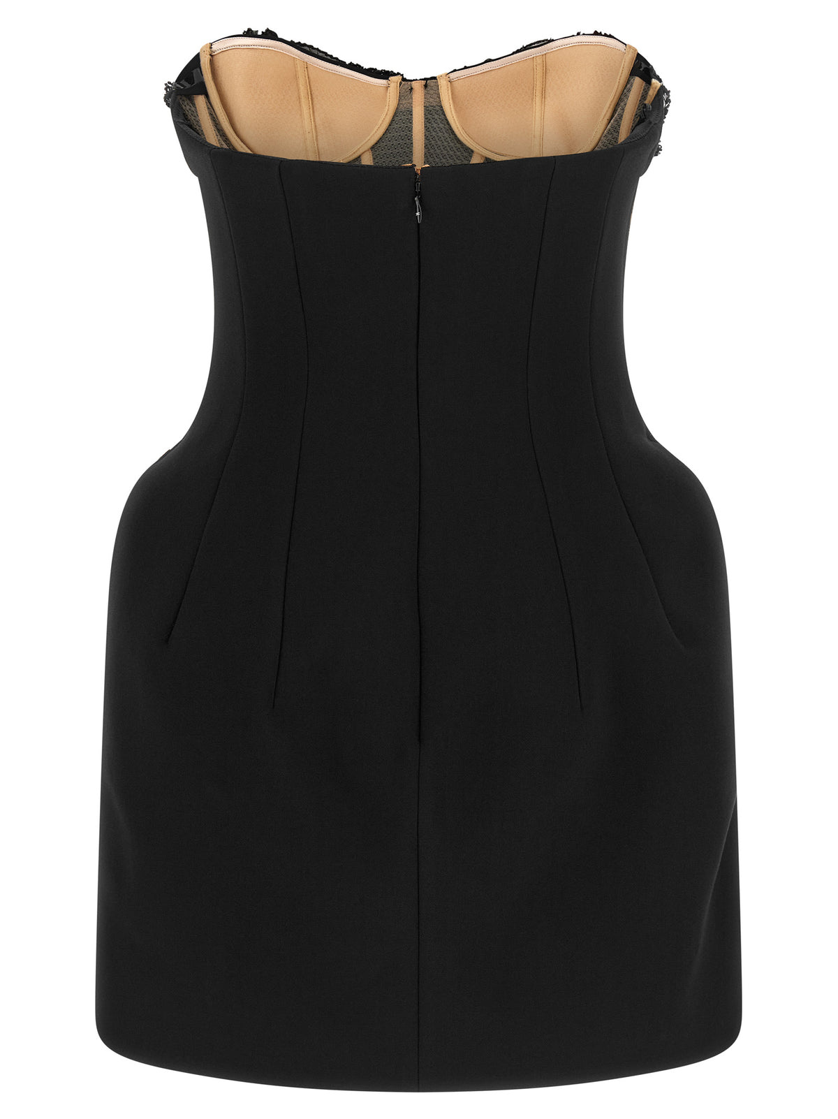 Discover the Elisabetta Franchi Black Polyester Short Dress, a masterpiece of Italian craftsmanship featuring exquisite embroidery and a structured silhouette, perfect for unforgettable evenings.