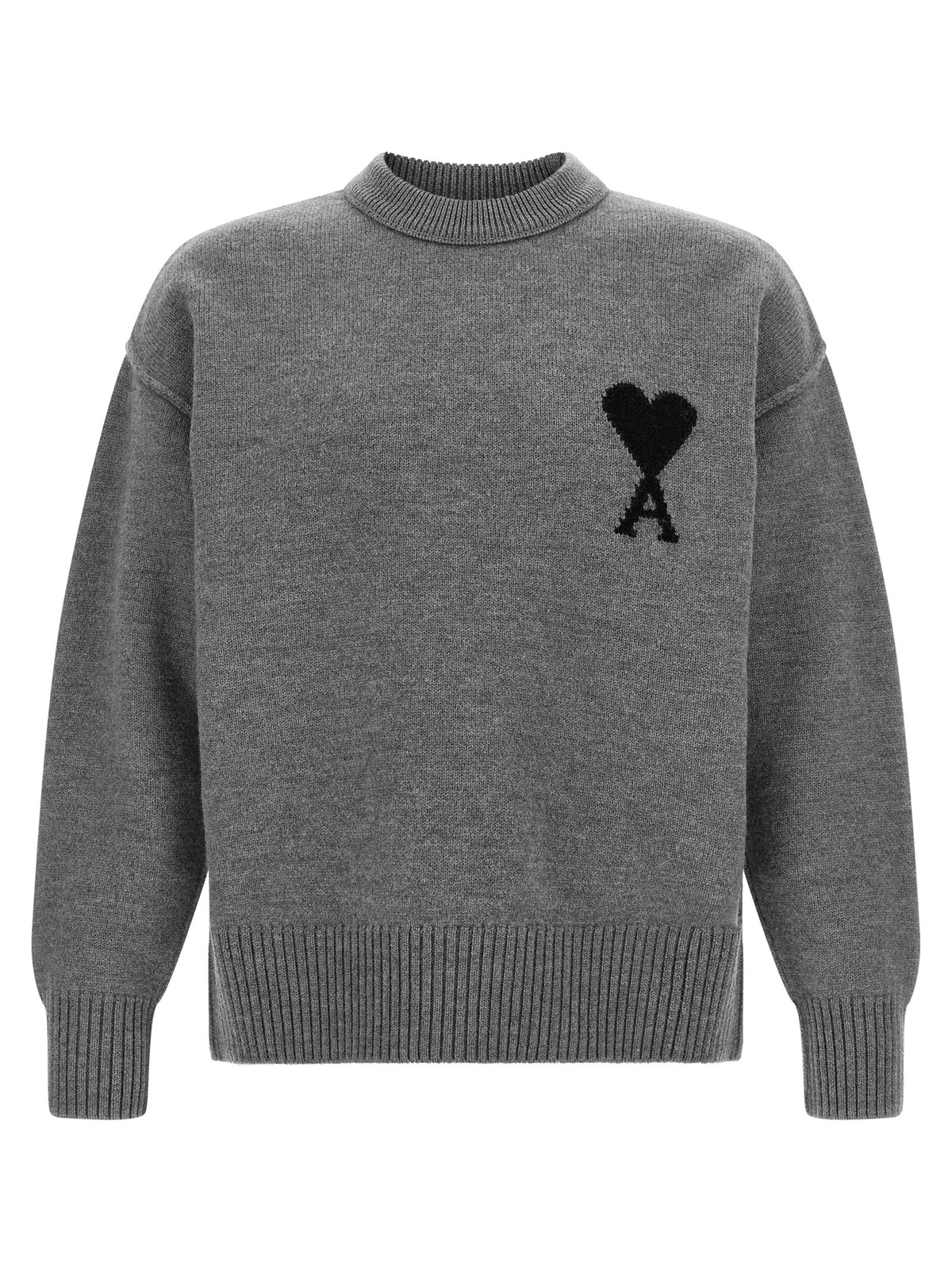 Elevate your style with the Ami Paris Gray Wool Cardigan, a luxurious blend of comfort and sophistication, crafted from 100% wool for timeless elegance.