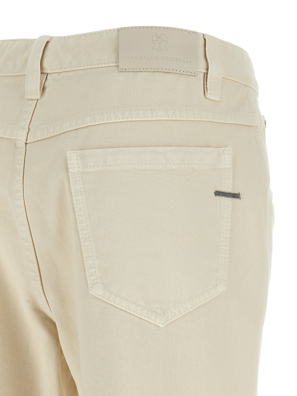 Elevate your wardrobe with Brunello Cucinelli's Beige Cotton Straight-Leg Jeans, a perfect blend of exquisite craftsmanship and timeless elegance, embodying luxury for the discerning individual.