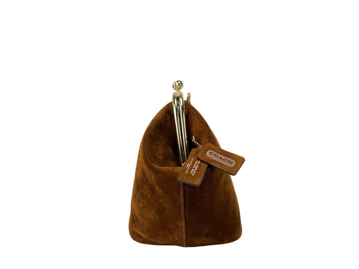 COACH Coach Kisslock Frame 27 Suede Bag