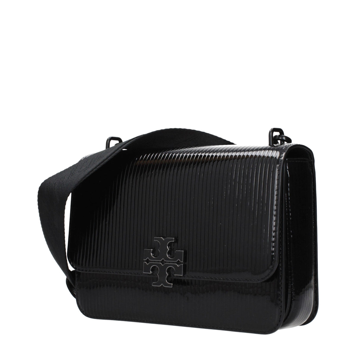 Indulge in the exquisite Tory Burch Black Leather Crossbody Bag, a symbol of elegance and sophistication, perfect for those who appreciate timeless luxury and refined craftsmanship.