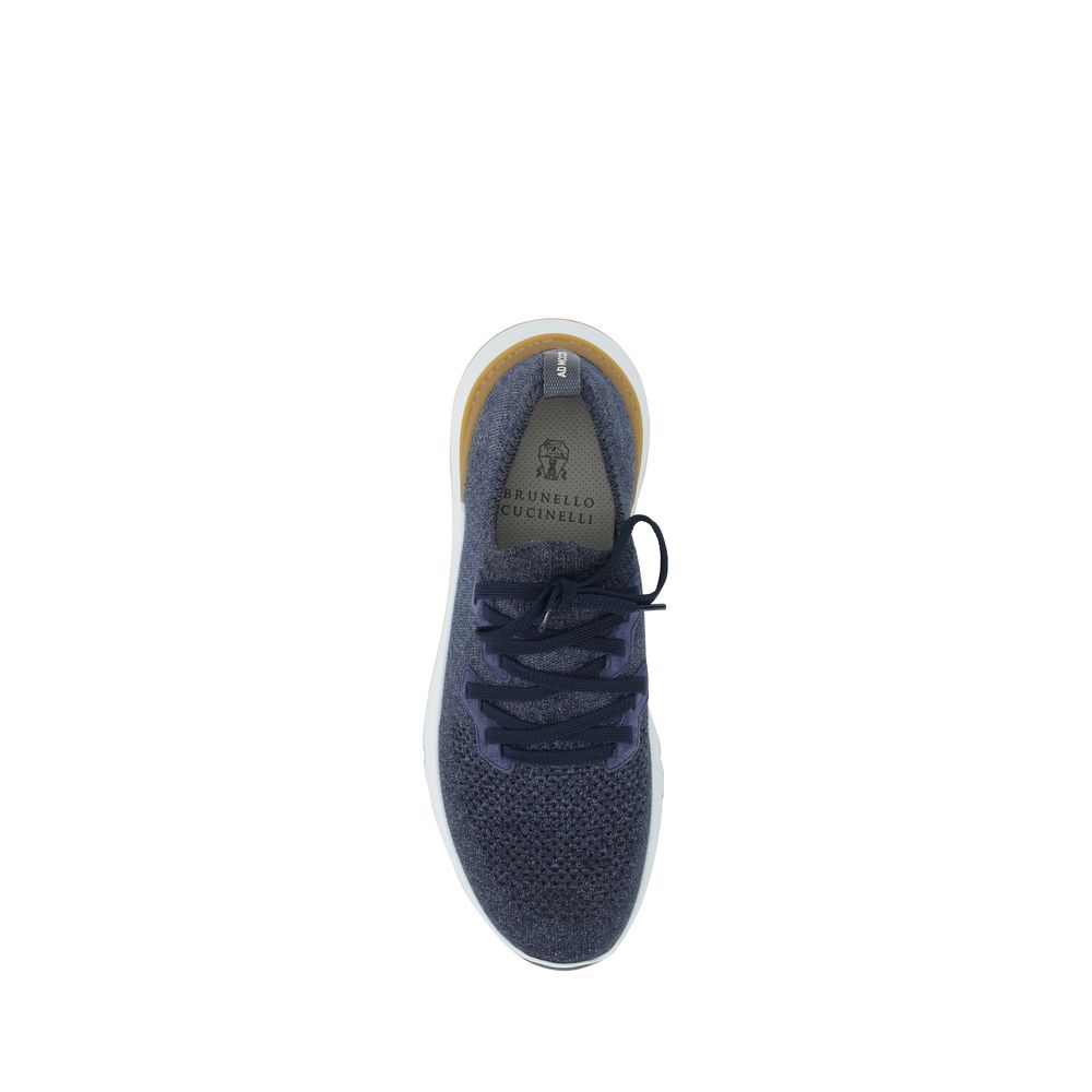 Discover the Brunello Cucinelli Blue Cotton Athletic Sneakers, where exquisite craftsmanship meets modern luxury, offering unparalleled comfort and style for the discerning individual.