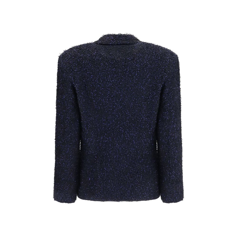Experience the allure of the Giorgio Armani Blue Polyamide Blazer, a masterpiece of tailored elegance crafted from luxurious materials, perfect for those who embody sophistication and style.
