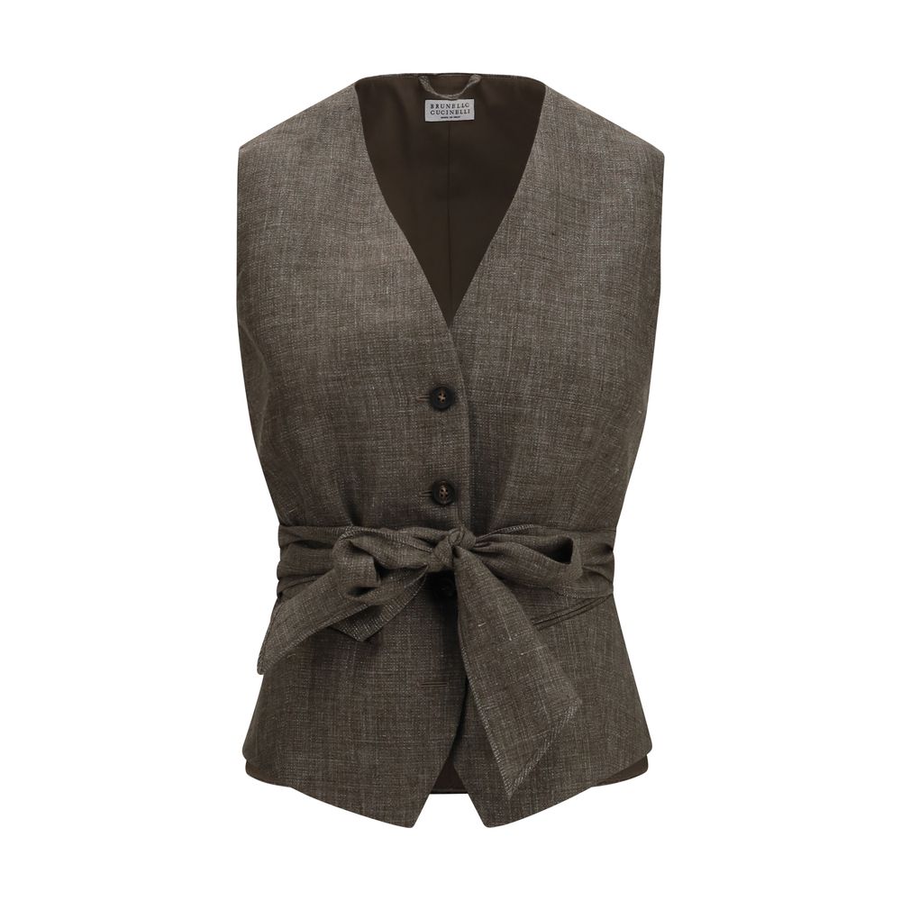 Elevate your wardrobe with the Brunello Cucinelli Brown Linen Blazer, a masterpiece of refined tailoring and luxurious linen, perfect for the discerning individual.