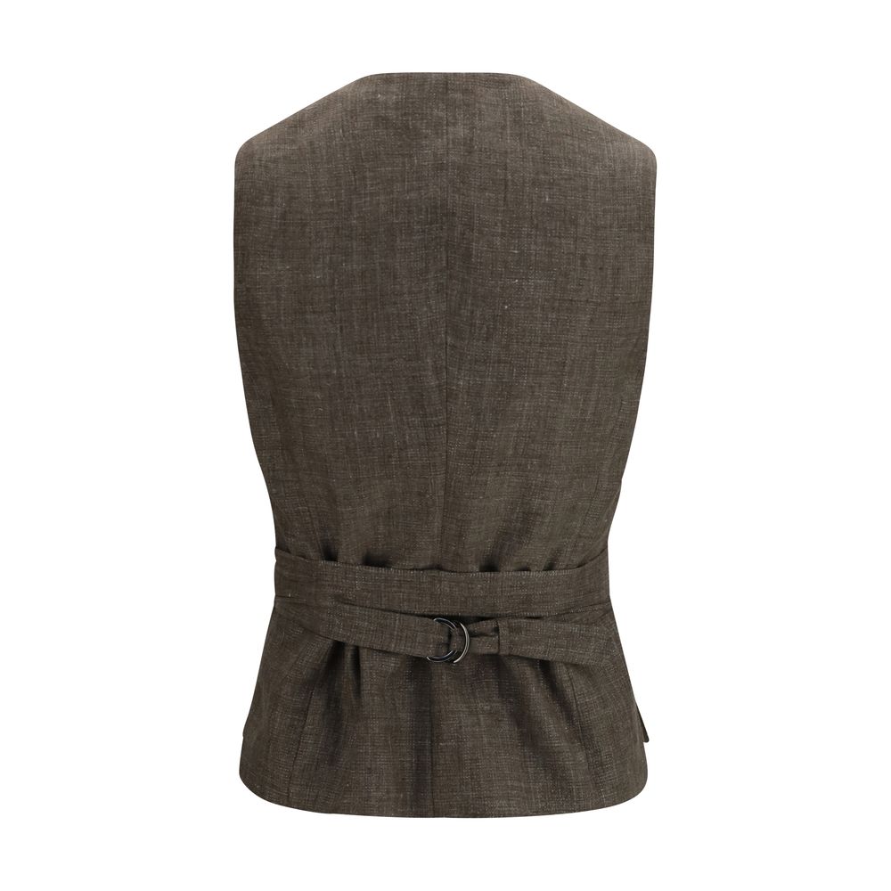 Elevate your wardrobe with the Brunello Cucinelli Brown Linen Blazer, a masterpiece of refined tailoring and luxurious linen, perfect for the discerning individual.