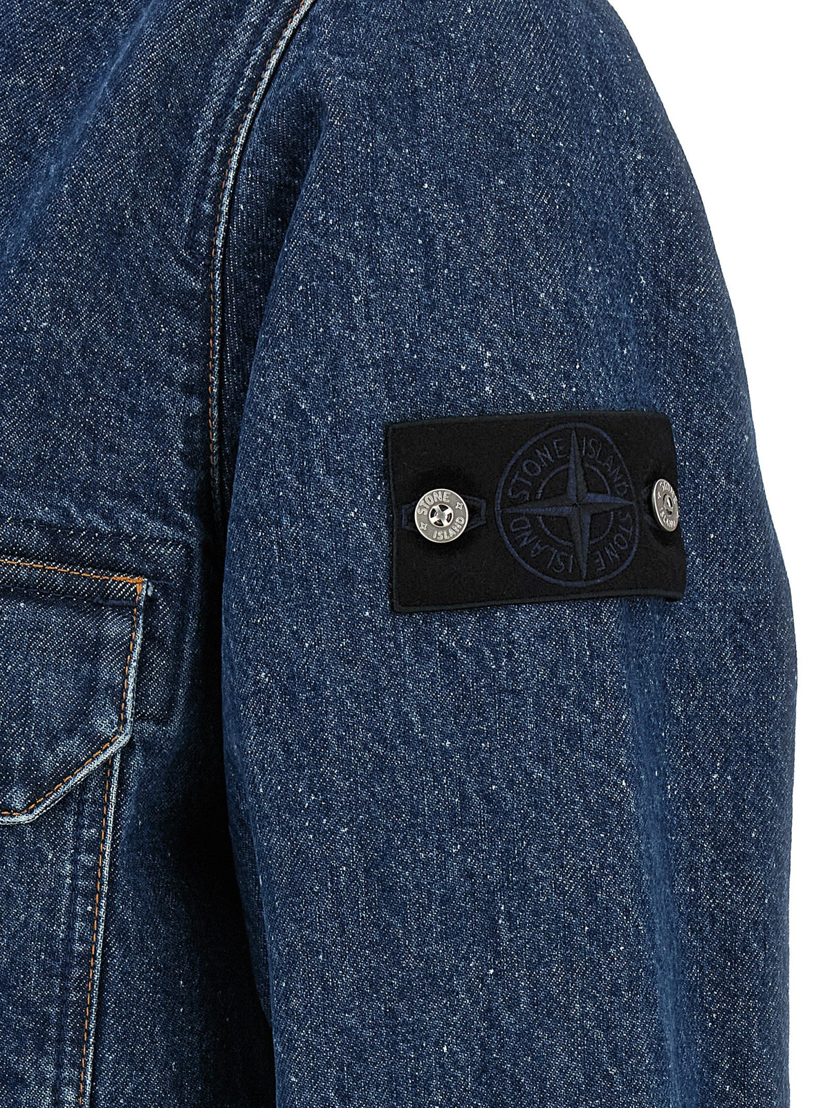 Elevate your wardrobe with the Stone Island Blue Cotton Blouse, a masterful blend of utilitarian design and contemporary elegance, crafted from luxurious lightweight denim.