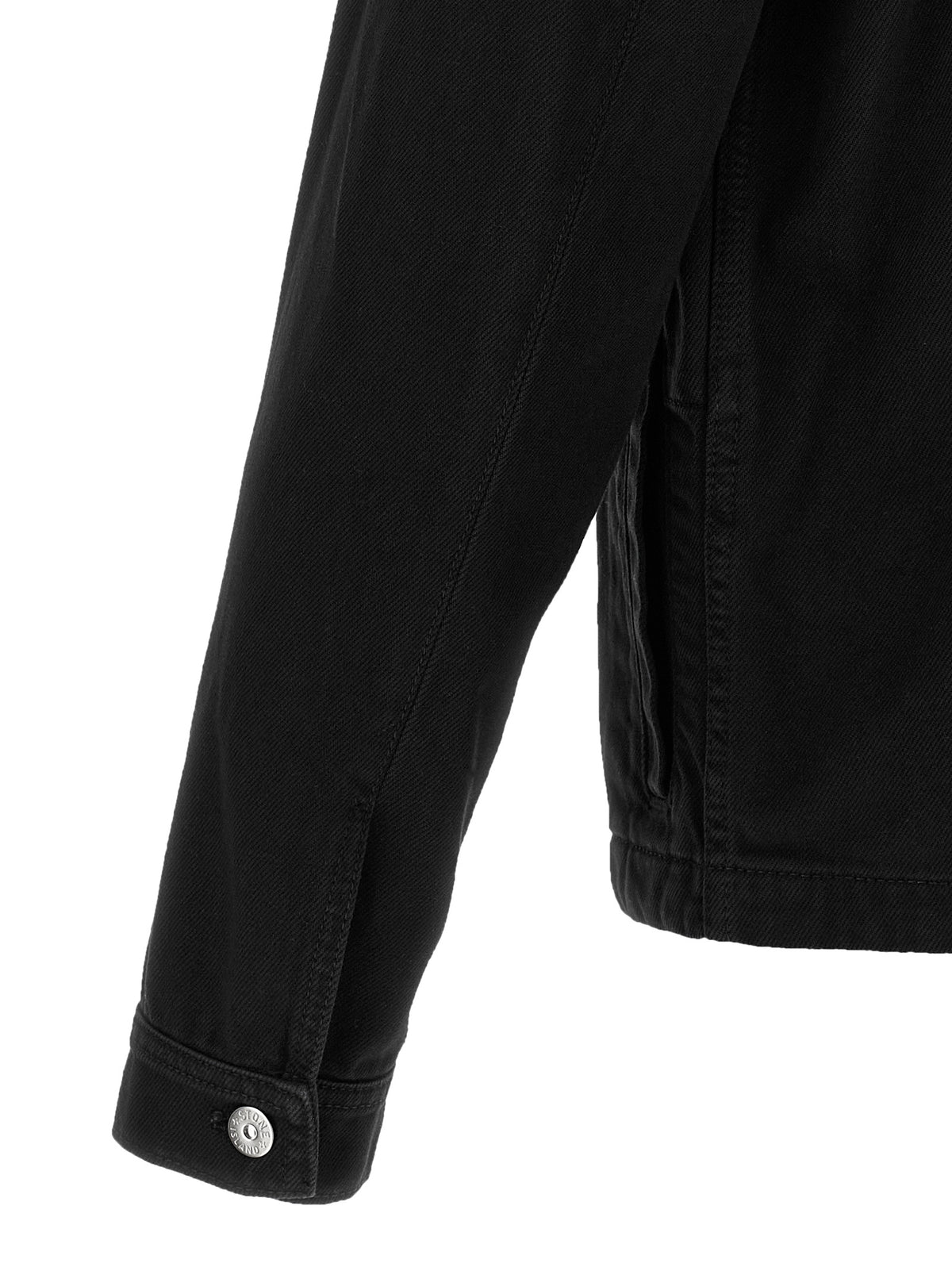 Stone Island Black Cotton Denim Jacket - Timeless Luxury Statement