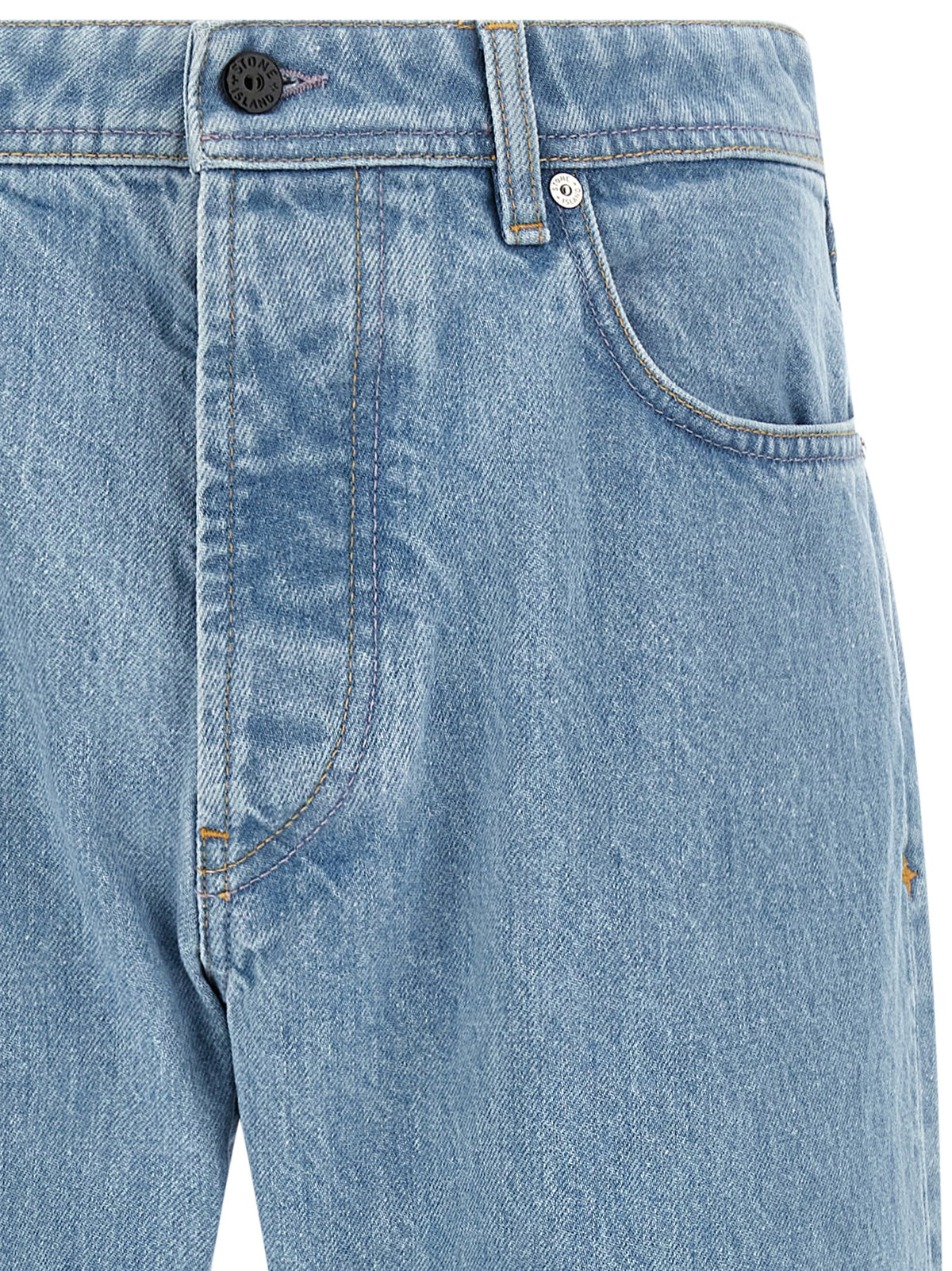 Stone Island Blue Cotton Straight-Leg Jeans - Luxury Denim Essentials