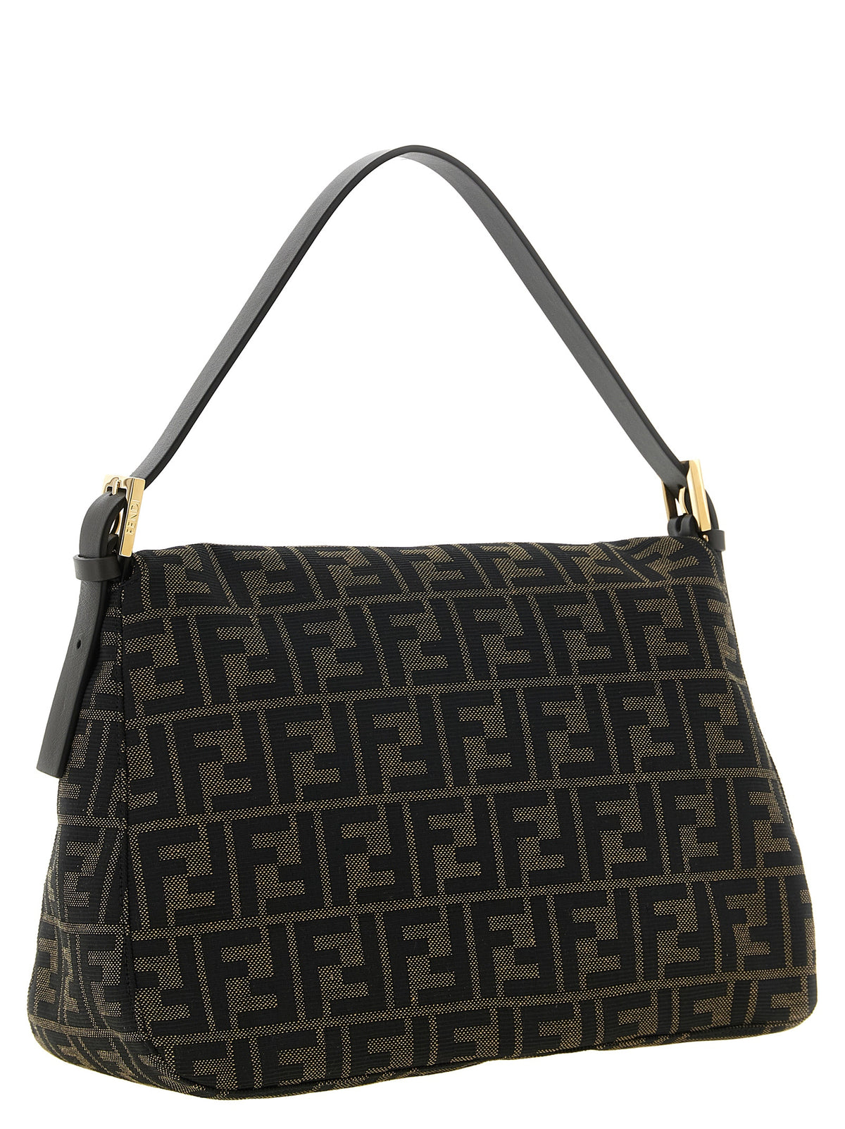 Fendi Flap 26325 Brown Jacquard Shoulder Bag - Timeless Luxury