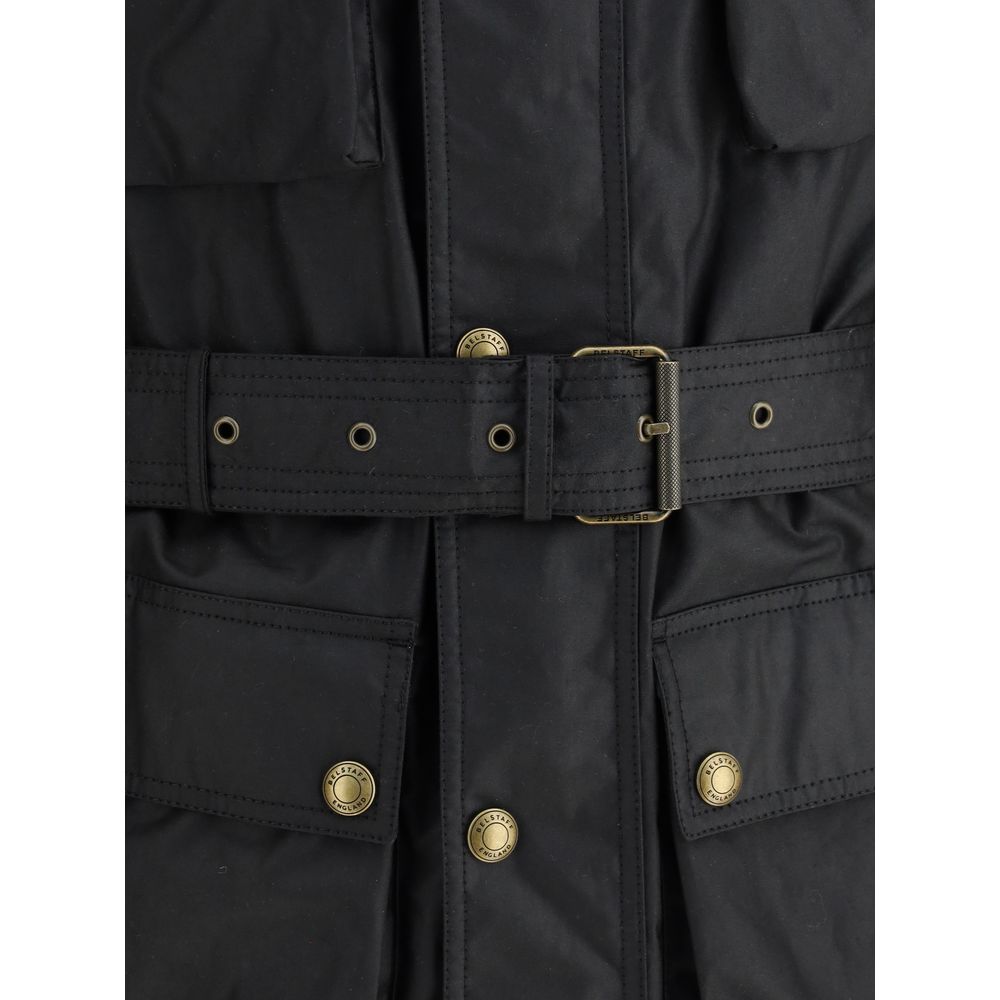 Belstaff Black Cotton Full-Length Jacket - Timeless Luxury