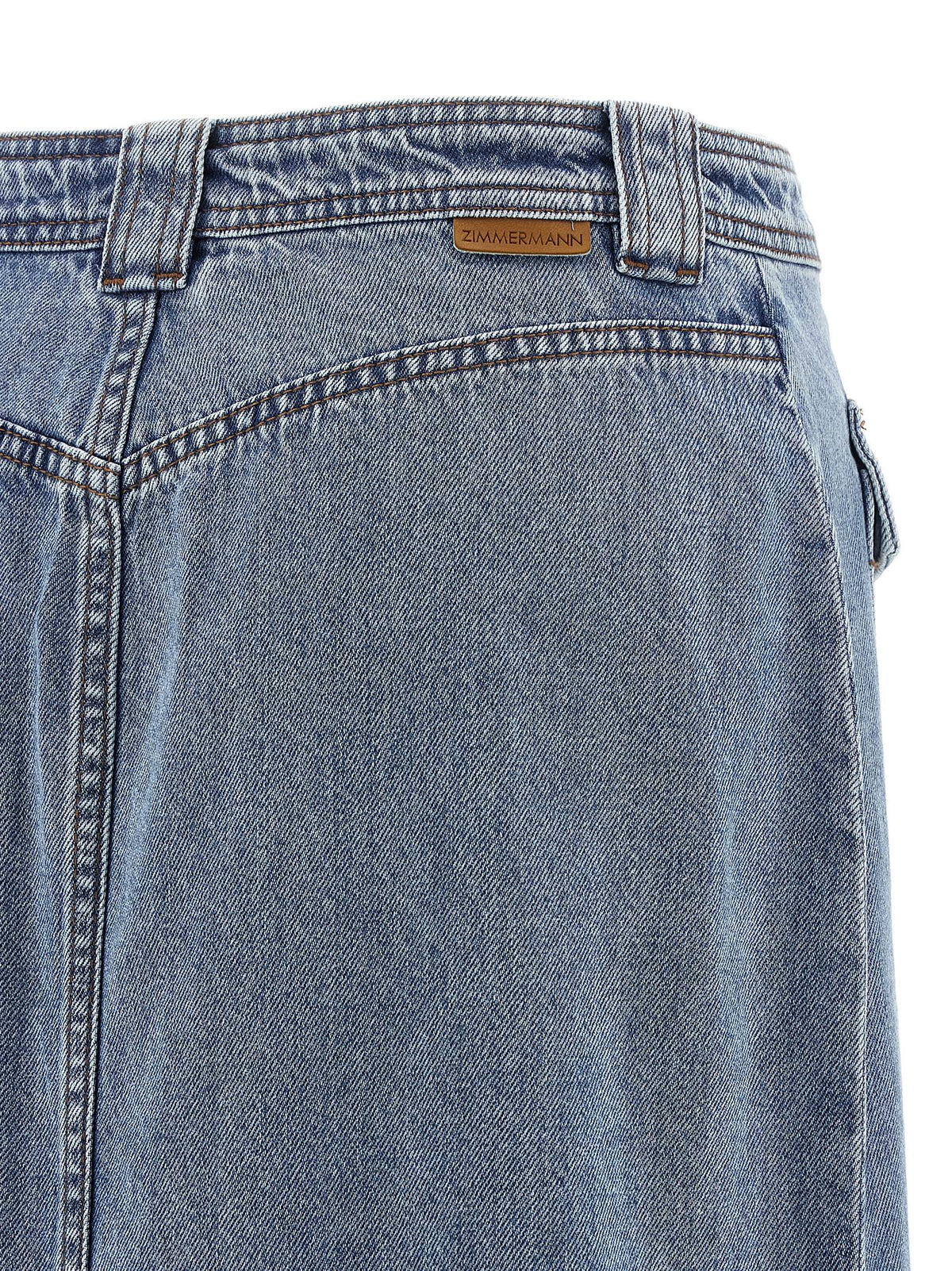 Zimmermann Blue Cotton Midi Skirt - Timeless Elegance Redefined