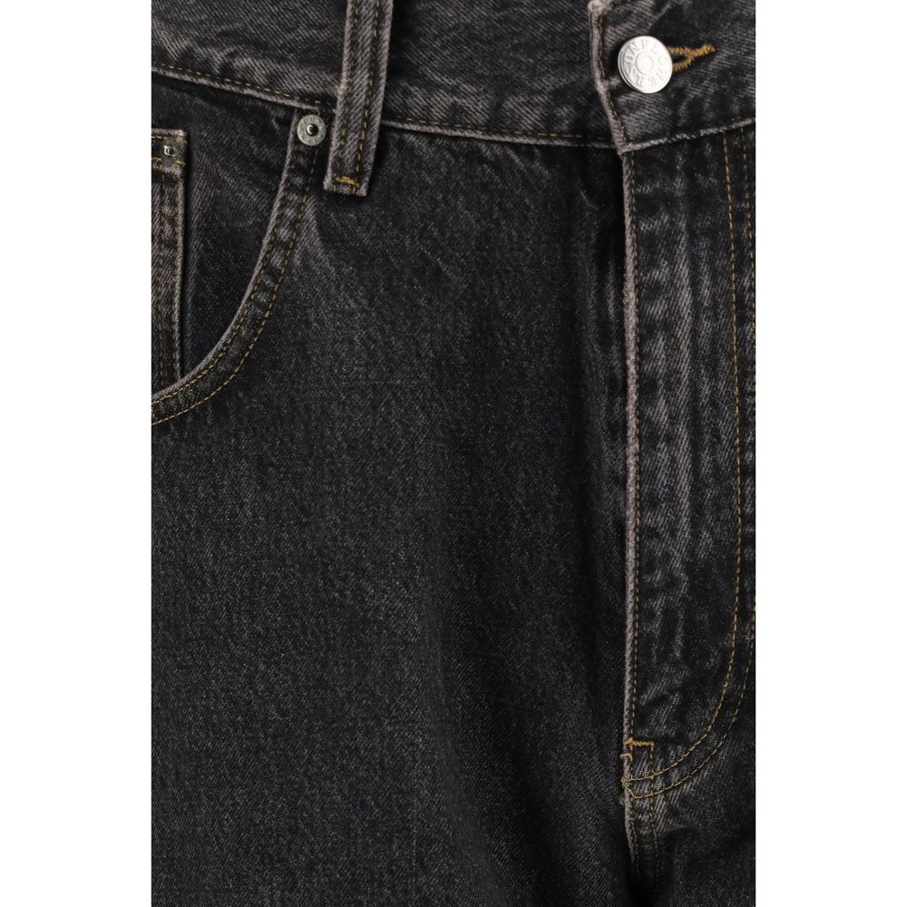Sunflower Ultra-Wide Black Cotton Jeans – Luxury Denim Redefined