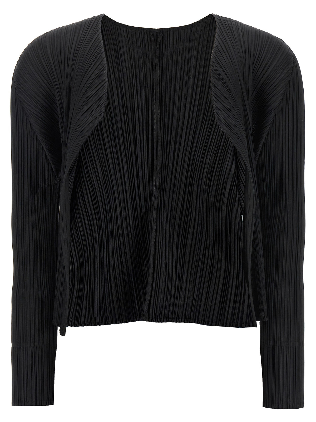 PLEATS PLEASE ISSEY MIYAKE Black Polyester Cardigan