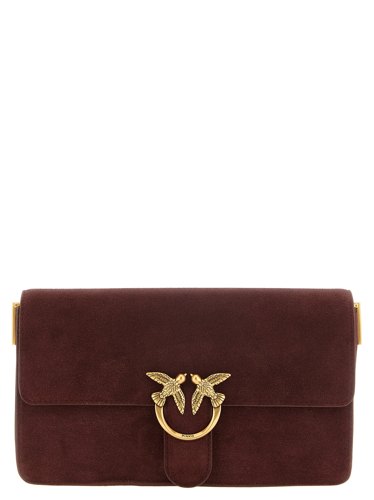 Discover the PINKO Bordeaux Calfskin Shoulder Bag, a masterpiece of exquisite craftsmanship and timeless elegance, perfect for the discerning individual who values luxury.