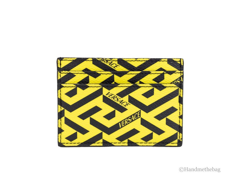 Elevate your accessory game with the Versace La Greca Pineapple Multicolor Card Case Wallet, a stunning blend of luxury and functionality, crafted for the discerning individual.