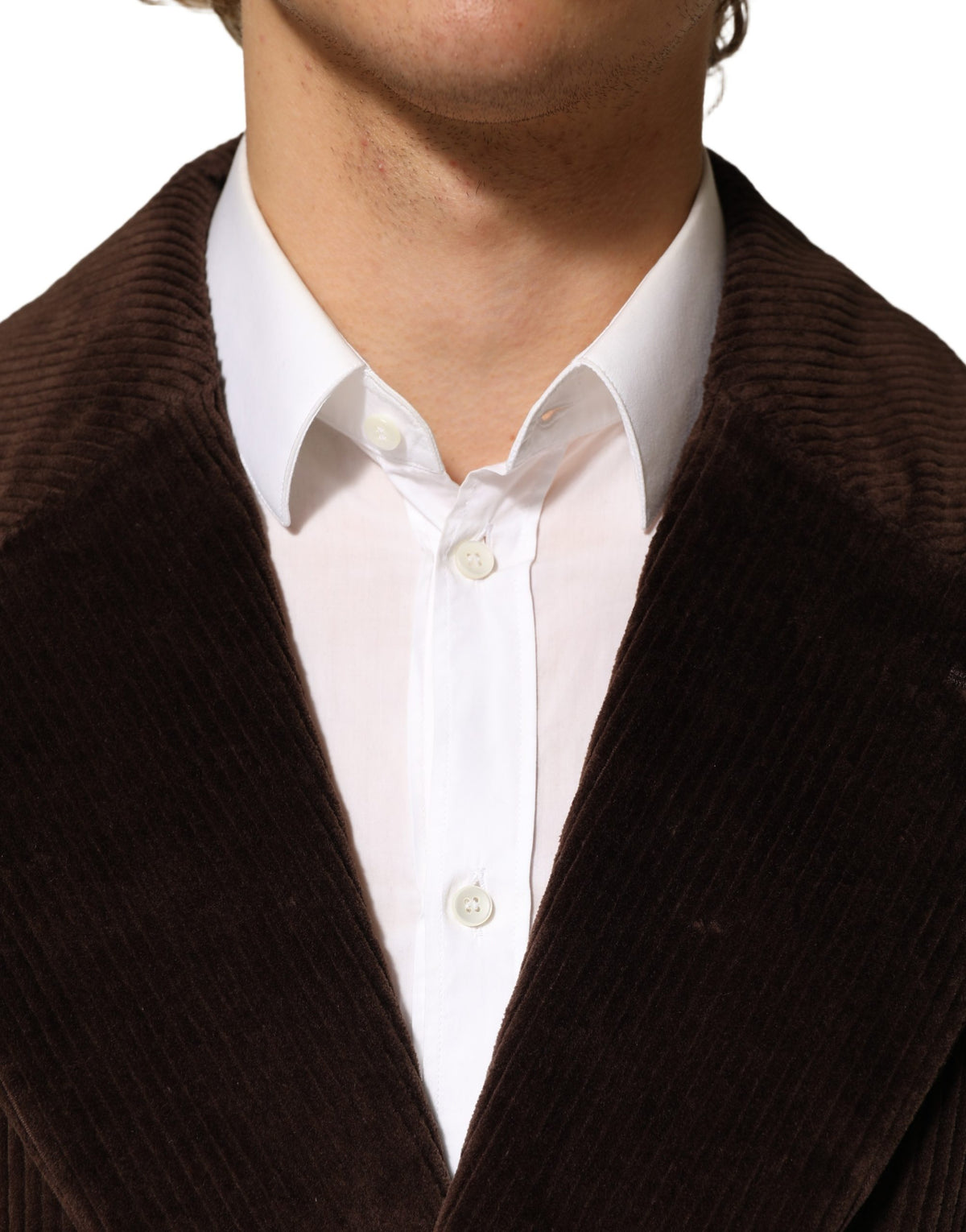 Dolce & Gabbana Brown Double Breasted Corduroy Blazer Luxe