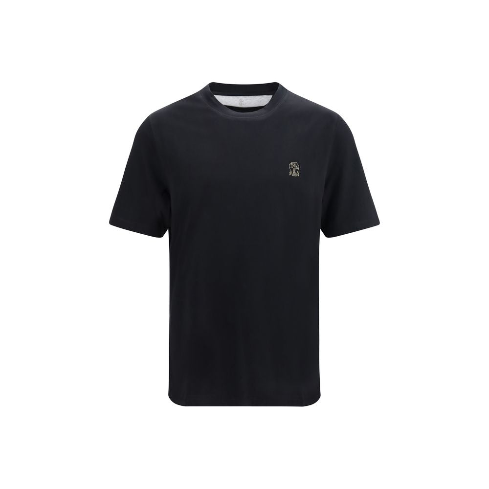 Experience the refined elegance of the Brunello Cucinelli Black Cotton T-Shirt, crafted from sumptuous cotton for timeless sophistication and effortless style.