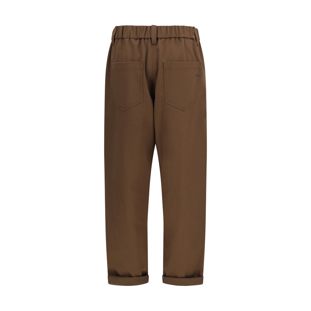Experience the allure of Brunello Cucinelli's Brown Cotton Casual Pants, where exquisite craftsmanship meets timeless elegance, perfect for the discerning individual.