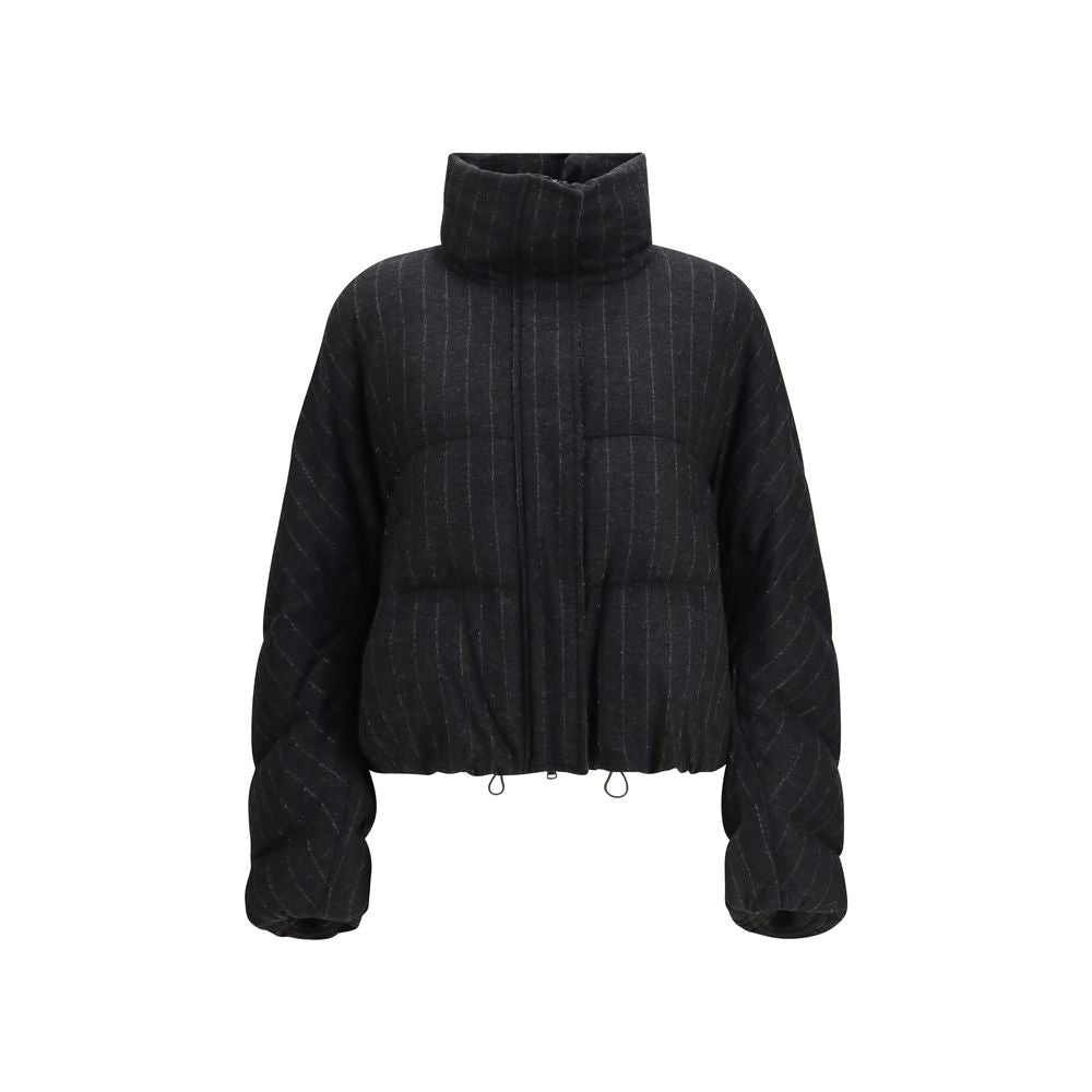 Elevate your style with the Brunello Cucinelli Gray Wool Oves Aries Full-Length Jacket, a masterpiece of exquisite craftsmanship and luxurious materials, perfect for the discerning individual.