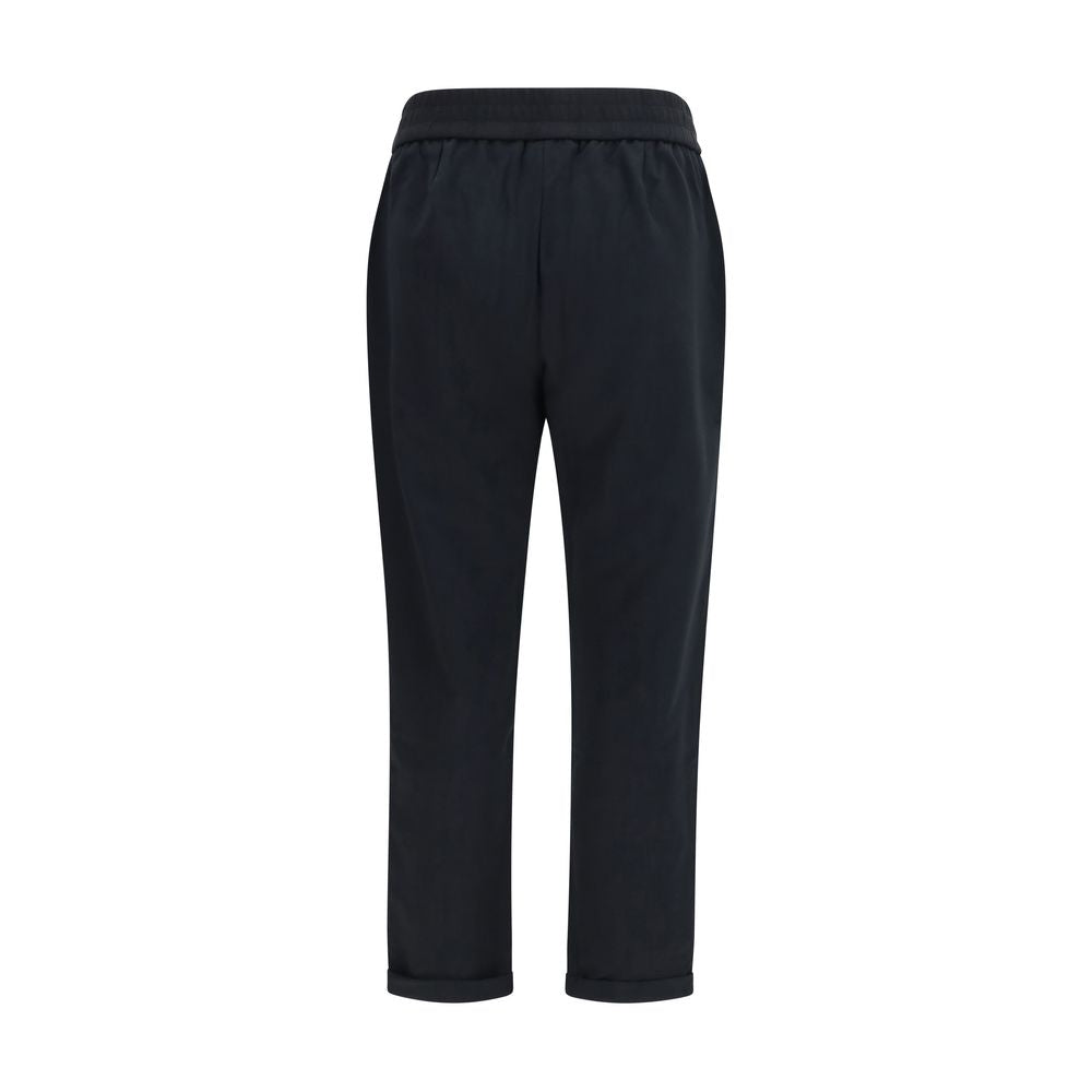 Elevate your wardrobe with Brunello Cucinelli Black Cotton Athletic Pants from the AW26 collection, crafted for unparalleled comfort and refined luxury.